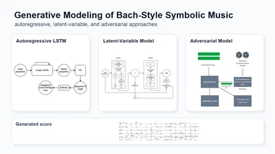 Generative Modeling of Bach-Style Symbolic Music: A Comparative Study of Autoregressive, Latent-Variable, and Adversarial Approaches featured image